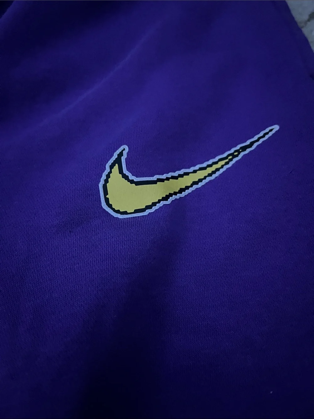 Nike Purple Kids Joggers with Yellow Swoosh